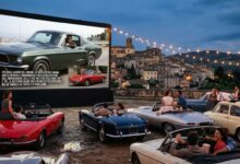 auto d'epoca in un drive-in
